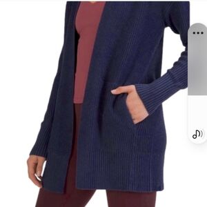 Lululemon Cashlu Sweater Wrap, Night Sea Blue, Size 8